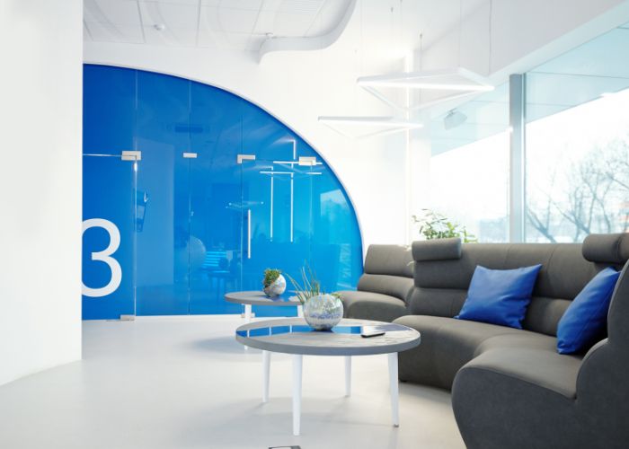 interior decoration with glass