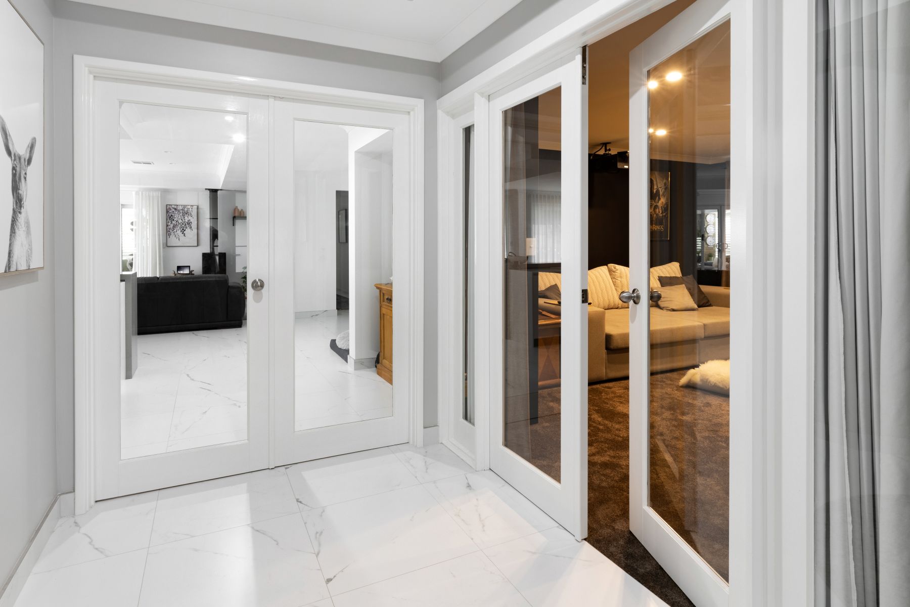 Modern White Glass Internal Doors